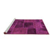 Sideview of Machine Washable Patchwork Pink Transitional Rug, wshabs1193pnk