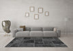 Machine Washable Patchwork Gray Transitional Rug in a Living Room,, wshabs1193gry