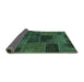 Sideview of Patchwork Turquoise Transitional Rug, abs1193turq