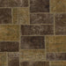 Square Abstract Bakers Brown Patchwork Rug, abs1193