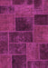 Machine Washable Patchwork Pink Transitional Rug, wshabs1193pnk