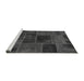 Sideview of Machine Washable Patchwork Gray Transitional Rug, wshabs1193gry