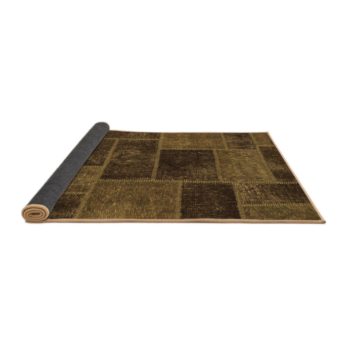 Sideview of Patchwork Brown Transitional Rug, abs1193brn