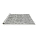 Sideview of Machine Washable Abstract Gray Modern Rug, wshabs1194gry