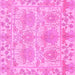 Square Machine Washable Abstract Pink Modern Rug, wshabs1194pnk