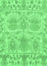 Machine Washable Abstract Emerald Green Modern Area Rugs, wshabs1194emgrn