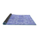 Sideview of Abstract Blue Modern Rug, abs1194blu