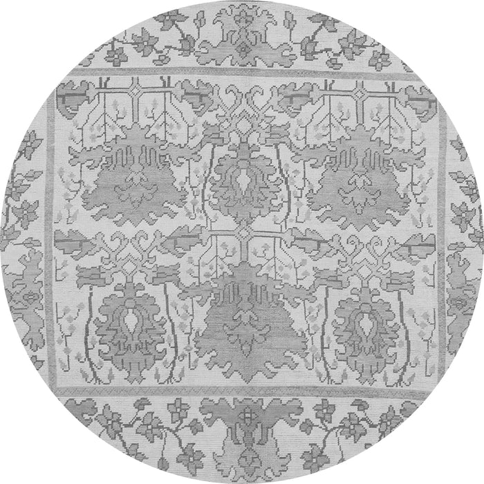 Round Abstract Gray Modern Rug, abs1194gry