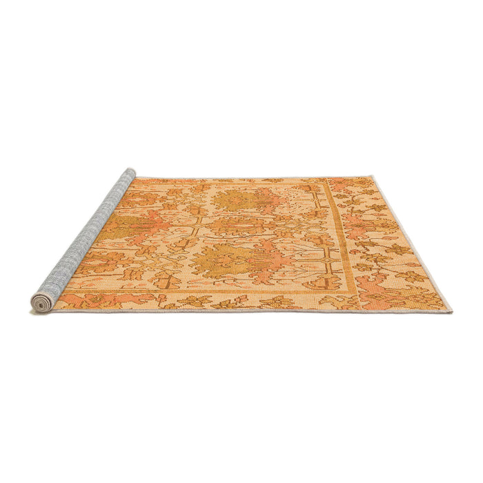 Sideview of Machine Washable Abstract Orange Modern Area Rugs, wshabs1194org