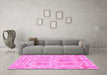 Machine Washable Abstract Pink Modern Rug in a Living Room, wshabs1194pnk