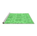 Sideview of Machine Washable Abstract Emerald Green Modern Area Rugs, wshabs1194emgrn