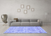 Machine Washable Abstract Blue Modern Rug, wshabs1194blu