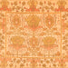 Square Machine Washable Abstract Orange Modern Area Rugs, wshabs1194org
