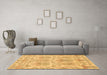 Machine Washable Abstract Brown Modern Rug in a Living Room,, wshabs1194brn