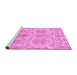 Sideview of Machine Washable Abstract Pink Modern Rug, wshabs1194pnk