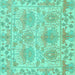 Square Machine Washable Abstract Turquoise Modern Area Rugs, wshabs1194turq