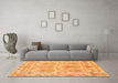 Machine Washable Abstract Orange Modern Area Rugs in a Living Room, wshabs1194org
