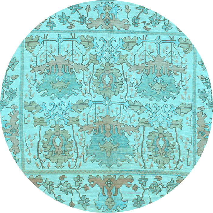Round Machine Washable Abstract Light Blue Modern Rug, wshabs1194lblu