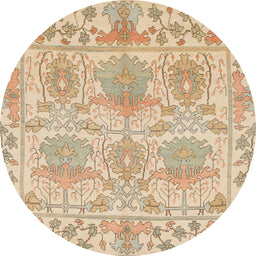 Round Machine Washable Abstract Brown Rug, wshabs1194