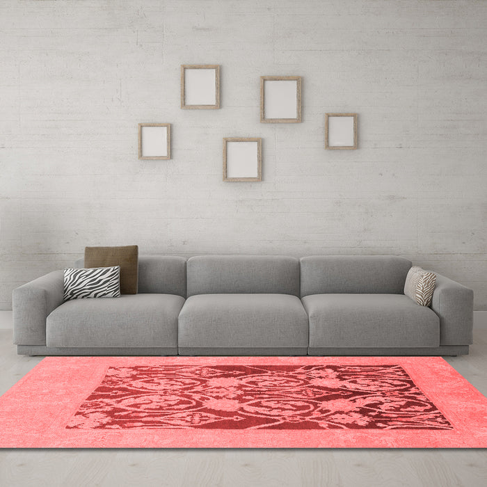 Modern Red Washable Rugs