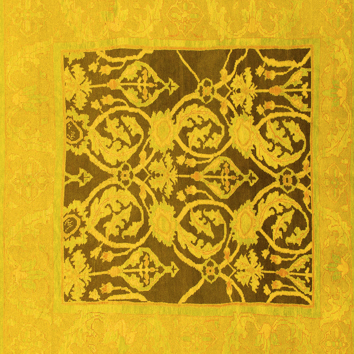 Square Machine Washable Abstract Yellow Modern Rug, wshabs1195yw