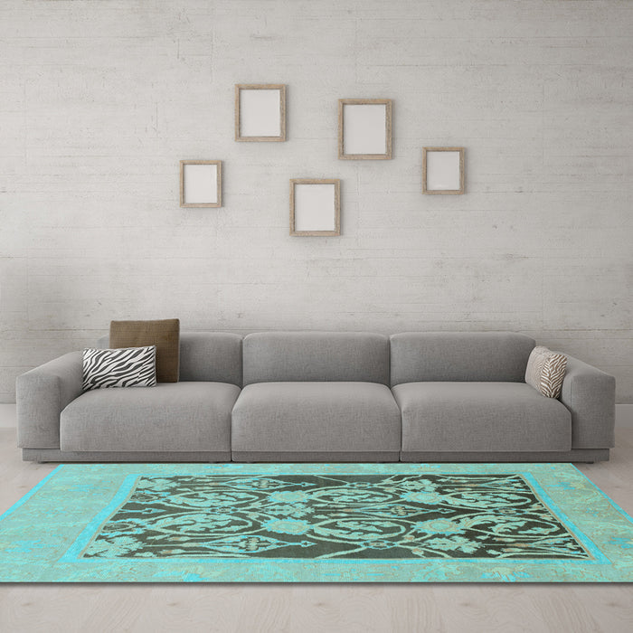 Machine Washable Abstract Light Blue Modern Rug in a Living Room, wshabs1195lblu