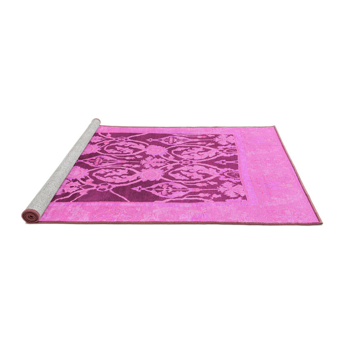 Sideview of Machine Washable Abstract Pink Modern Rug, wshabs1195pnk