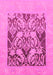 Machine Washable Abstract Pink Modern Rug, wshabs1195pnk