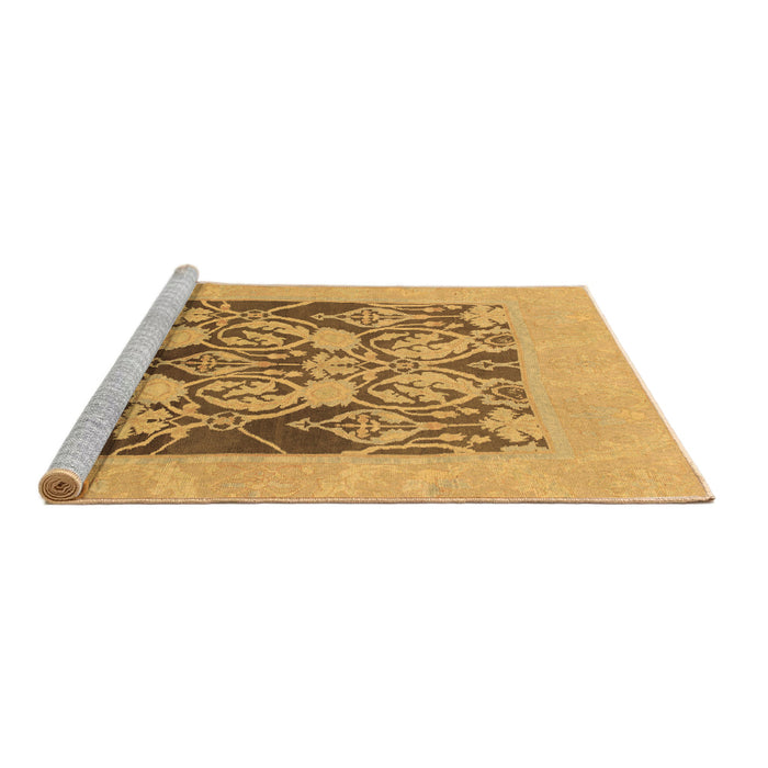 Sideview of Machine Washable Abstract Brown Modern Rug, wshabs1195brn