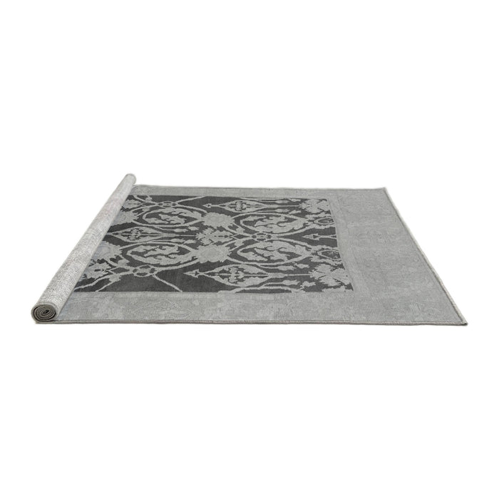 Sideview of Machine Washable Abstract Gray Modern Rug, wshabs1195gry