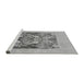 Sideview of Machine Washable Abstract Gray Modern Rug, wshabs1195gry