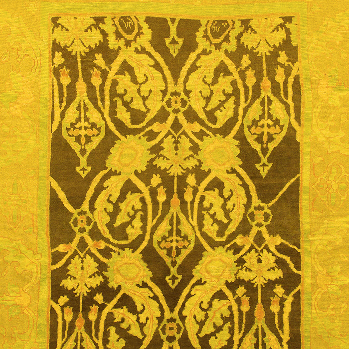 Machine Washable Abstract Yellow Modern Rug, wshabs1195yw