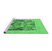 Sideview of Machine Washable Abstract Emerald Green Modern Area Rugs, wshabs1195emgrn