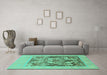 Machine Washable Abstract Turquoise Modern Area Rugs in a Living Room,, wshabs1195turq