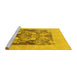 Sideview of Machine Washable Abstract Yellow Modern Rug, wshabs1195yw