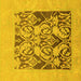 Square Abstract Yellow Modern Rug, abs1195yw