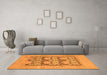 Machine Washable Oriental Orange Traditional Area Rugs in a Living Room, wshabs1196org