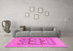 Machine Washable Oriental Pink Traditional Rug in a Living Room, wshabs1196pnk