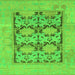 Square Machine Washable Oriental Green Traditional Area Rugs, wshabs1196grn