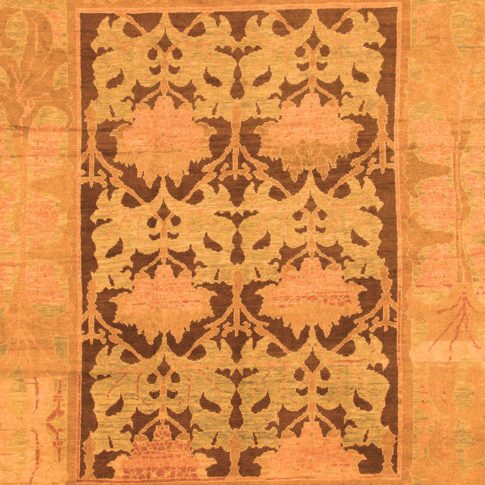 Machine Washable Oriental Orange Traditional Area Rugs, wshabs1196org