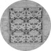 Round Oriental Gray Traditional Rug, abs1196gry