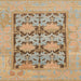 Square Machine Washable Abstract Brown Sugar Brown Rug, wshabs1196