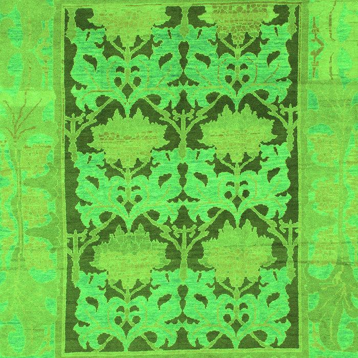 Machine Washable Oriental Green Traditional Area Rugs, wshabs1196grn