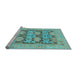 Sideview of Machine Washable Oriental Light Blue Traditional Rug, wshabs1196lblu