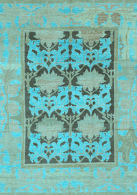 Oriental Light Blue Traditional Rug, abs1196lblu