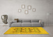 Machine Washable Oriental Yellow Traditional Rug in a Living Room, wshabs1196yw