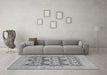 Machine Washable Oriental Gray Traditional Rug in a Living Room,, wshabs1196gry