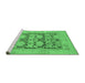 Sideview of Machine Washable Oriental Emerald Green Traditional Area Rugs, wshabs1196emgrn