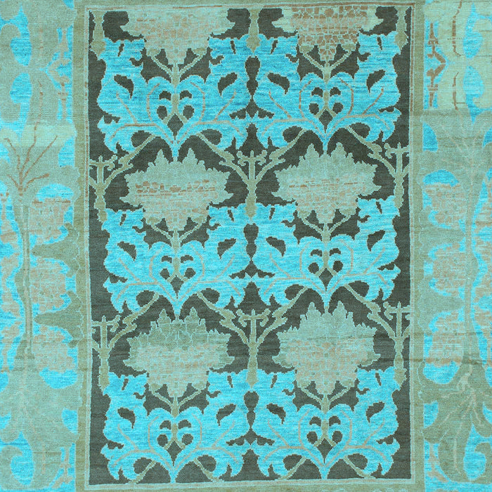 Machine Washable Oriental Light Blue Traditional Rug, wshabs1196lblu