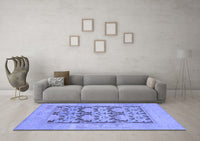 Machine Washable Oriental Blue Traditional Rug, wshabs1196blu